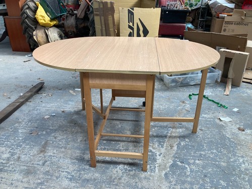 Oval drop leaf table melamine - drop,