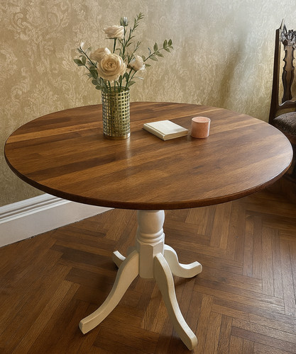 Wooden dining table round - wooden, top