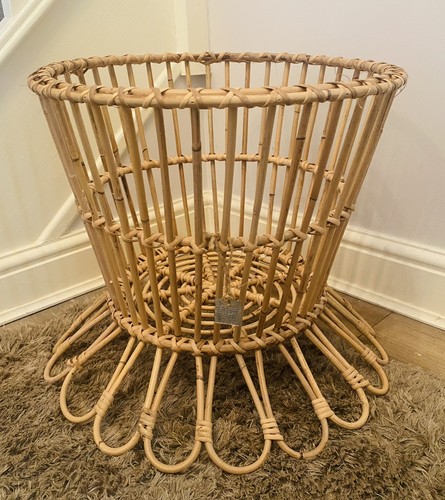 Wicker bamboo cane plant stand - bamboo,