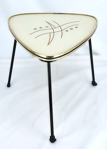 Atomic age tripod side table - atomic,