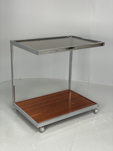 Vintage chrome serving trolley - vintage,