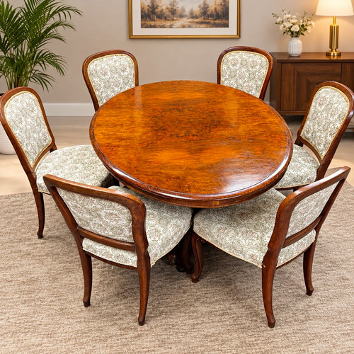 Vintage walnut dining table - vintage,