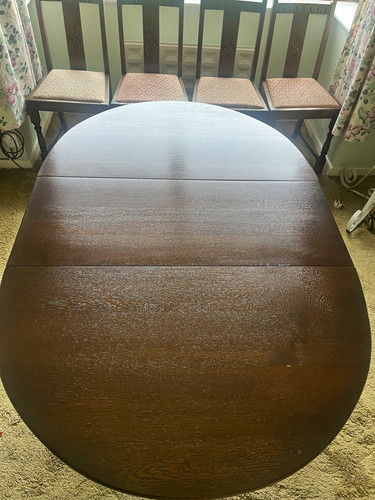 Vintage oval drop leaf dark - oval,