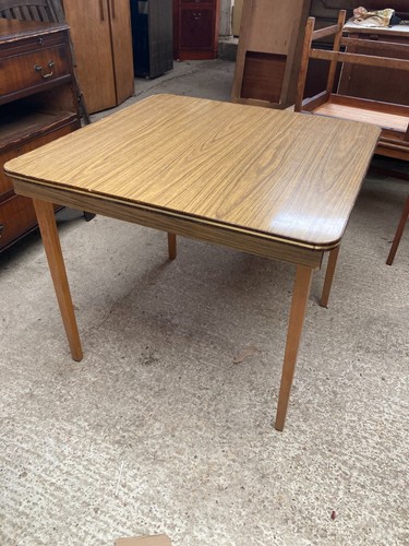 Folding formica top table - top, teak