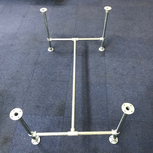 Galvanised metal pipe table - metal,