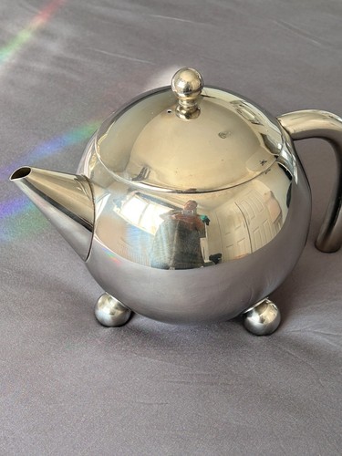 Vintage teapot silver tone - vintage,